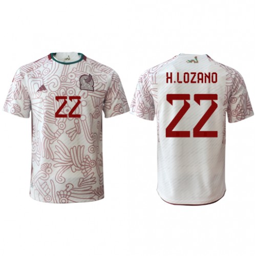 Lacne Muži Futbalové dres Mexiko Hirving Lozano #22 MS 2022 Krátky Rukáv - Preč